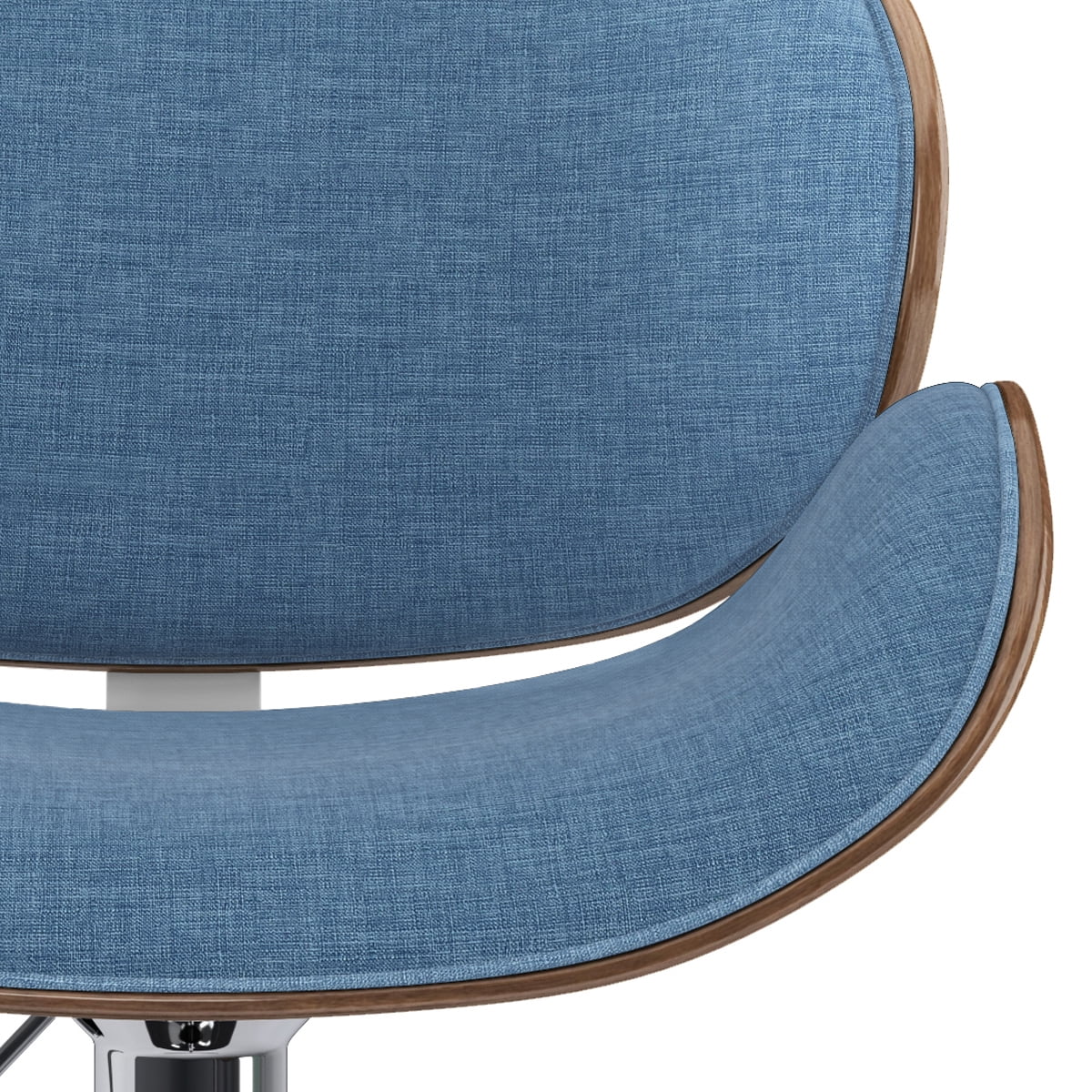 Blue Linen Look Fabric Adjustable Height Bar Stool K324
