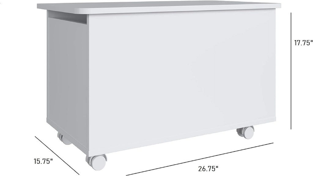 White Engineered Wood Storage Trunk with Lid I74388