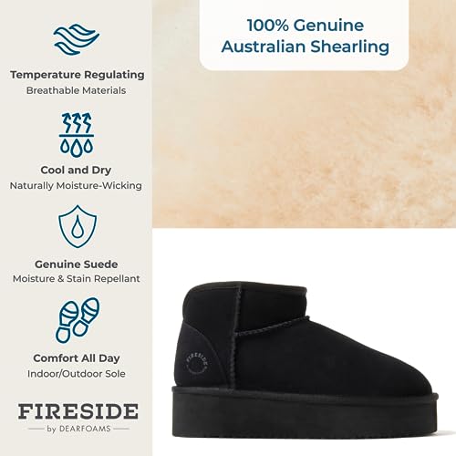 Women's Shearling Fur Lined Mini Ankle Boot B613743