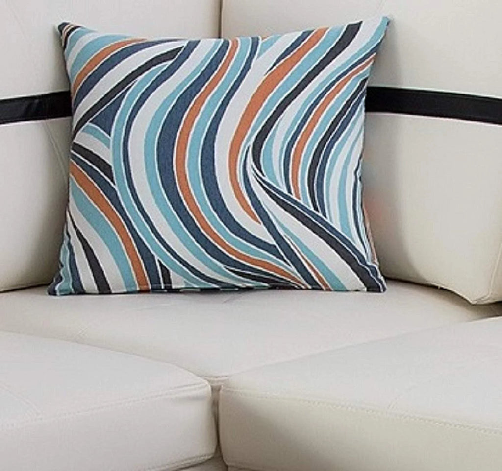 Cream White Black Stripe Left Hand Facing Sectional Sofa Set Z929