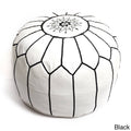 White Leather Ottoman D9456