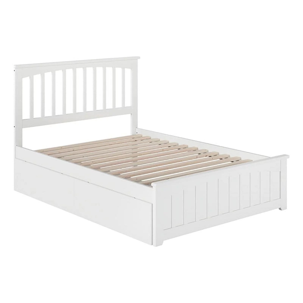 White Full Storage Platform Bed V6302