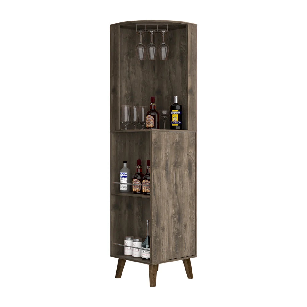 Dark Brown Corner Bar Cabinet T463147