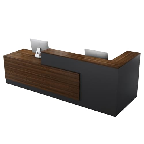 L-Shaped Reception Desk with Counter and Drawers U1709