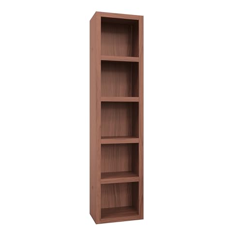Queen Murphy Wall Bed in Brown Wood Grain with Two Bookshelves P330