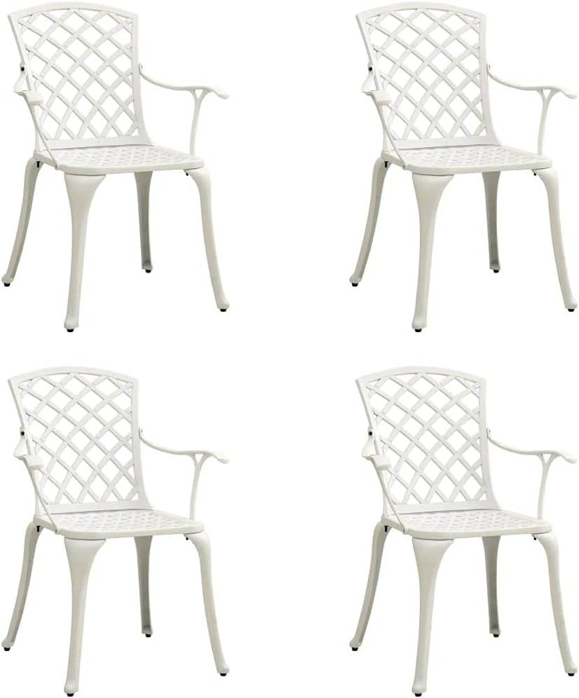 4X White Cast Aluminum Garden Chair E64903
