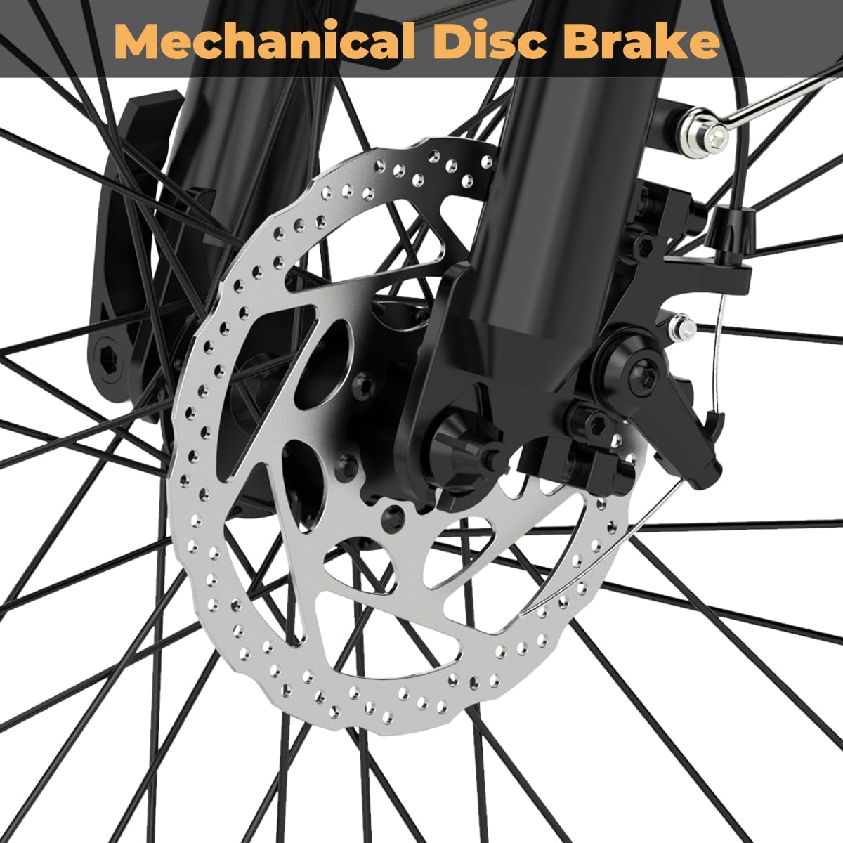 26" Step-Through Electric Bike, Top Speed 20MPH, Front Suspension, Mechanical Disc Brake F1653