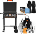 22 inch Propane Flat Top Gas Grill with Hood and Stand W559648