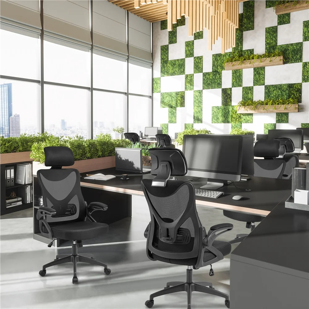 Set of 2 Black High Back Office Chair X553883