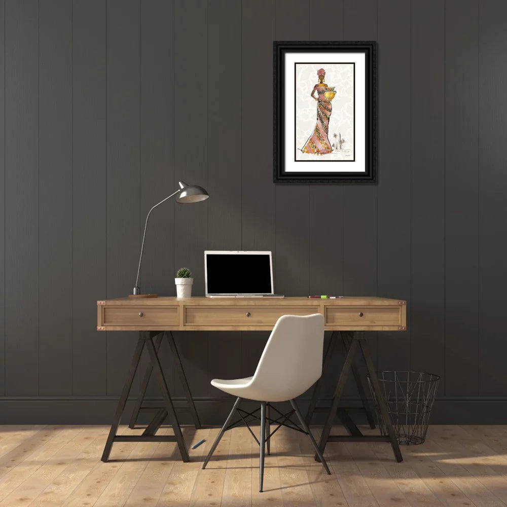 Black Ornate Wood Framed 10x14 Art Print R7957
