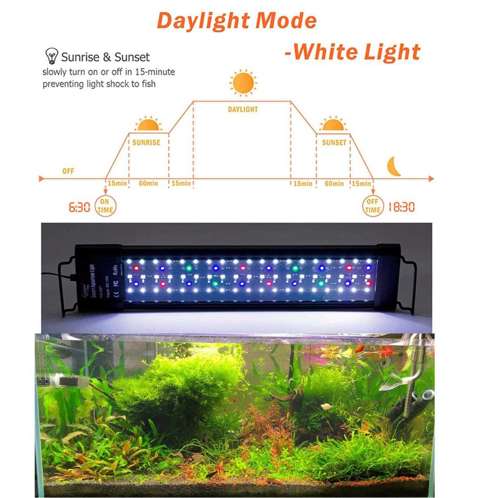 Extendable 7 Colors Full Spectrum LED Aquarium Light Fixture E2282