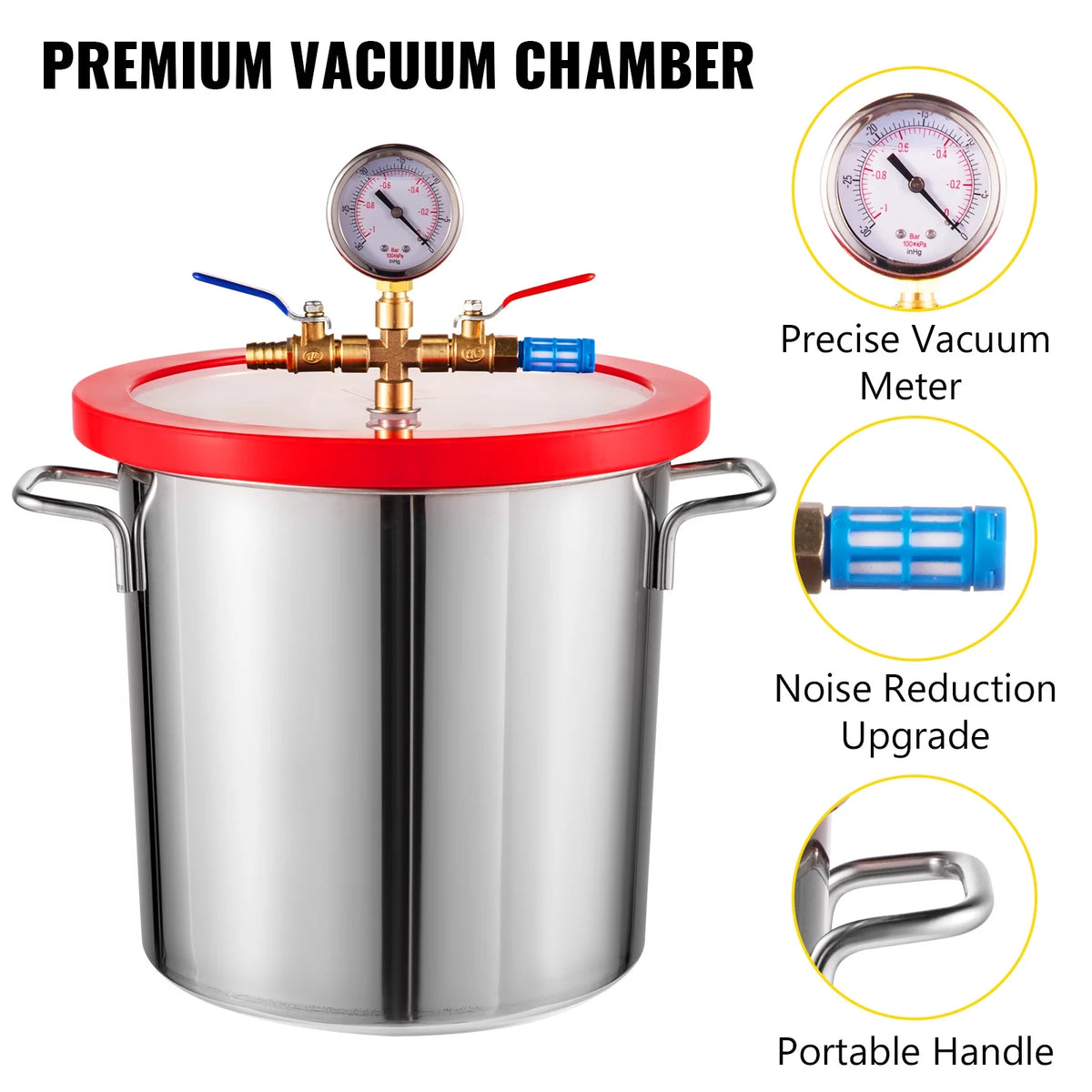 3.6CFM Dual Stages Vacuum Pump with Manifold Gauge Set B4544