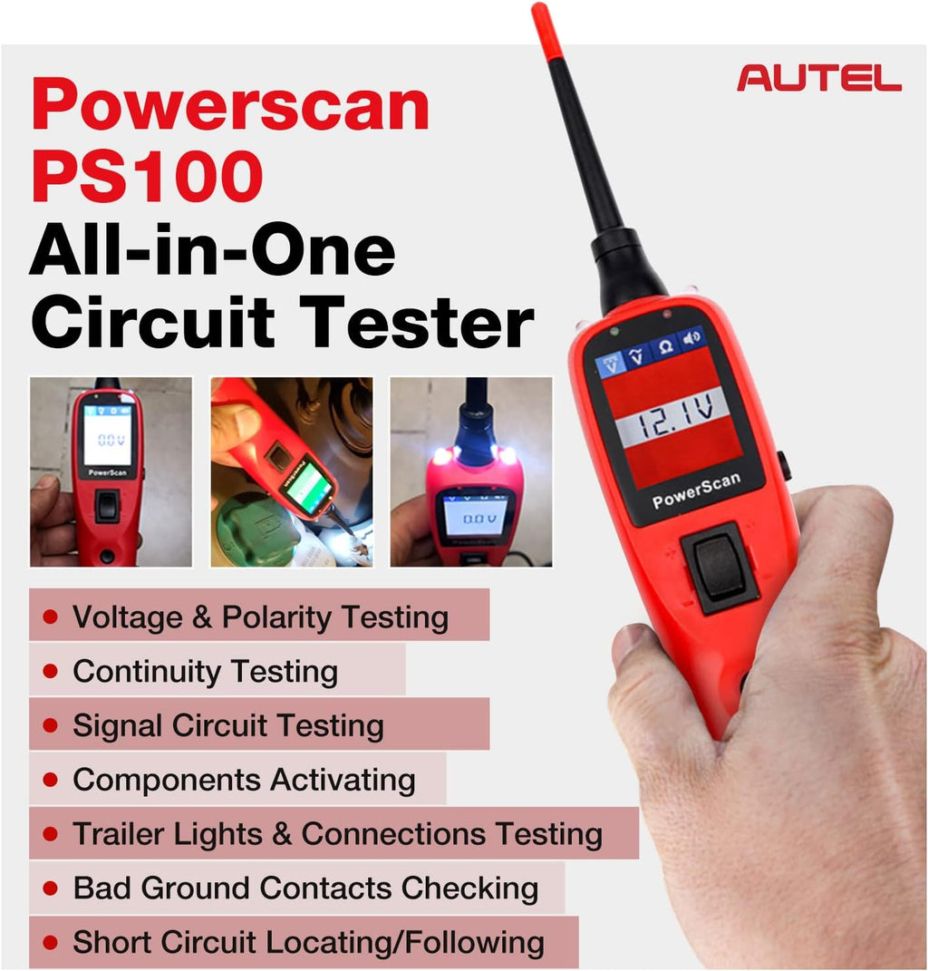 Circuit Tester with 20ft Cable, Built-In Circuit Breaker U43539