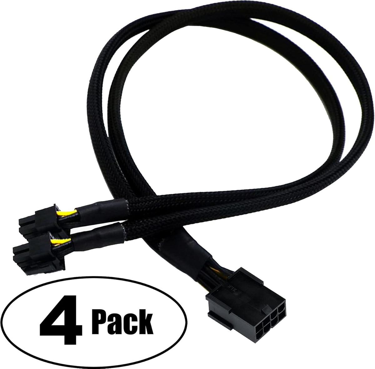 16 AWG PCI-e 8 Pin Female to Dual 8(6+2) Pin Male Sleeved Splitter Power Extension Cable 20 inches (4 Pack) J573