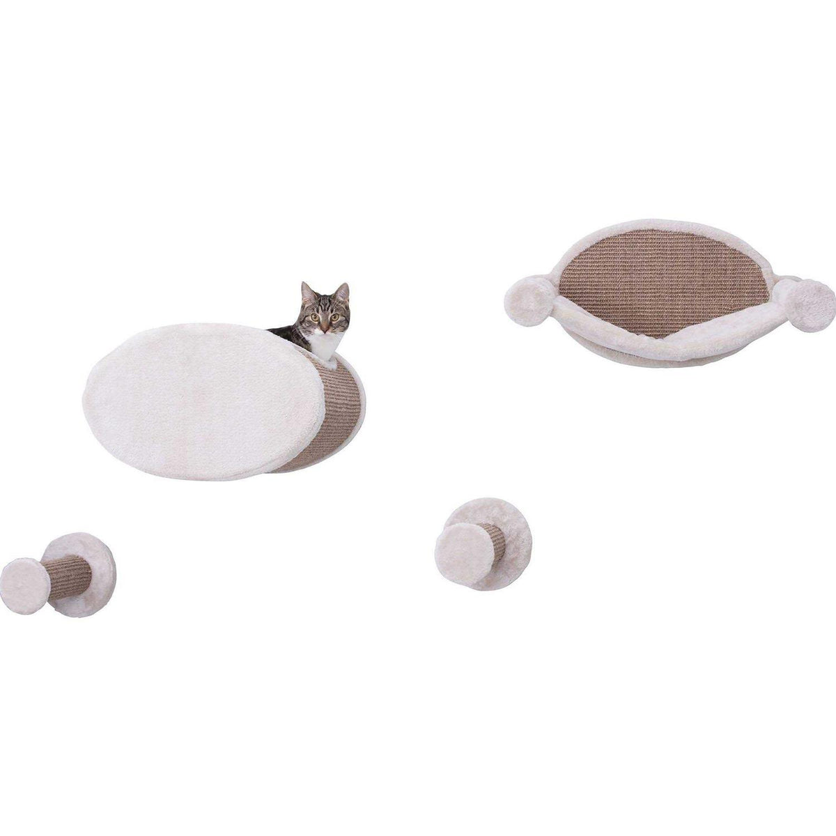 Wall Mounted Cat Lounge Set Hammock and Condo with Two Steps G30313