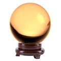 Yellow 4.2 inch Crystal Ball with Wooden Stand C9037