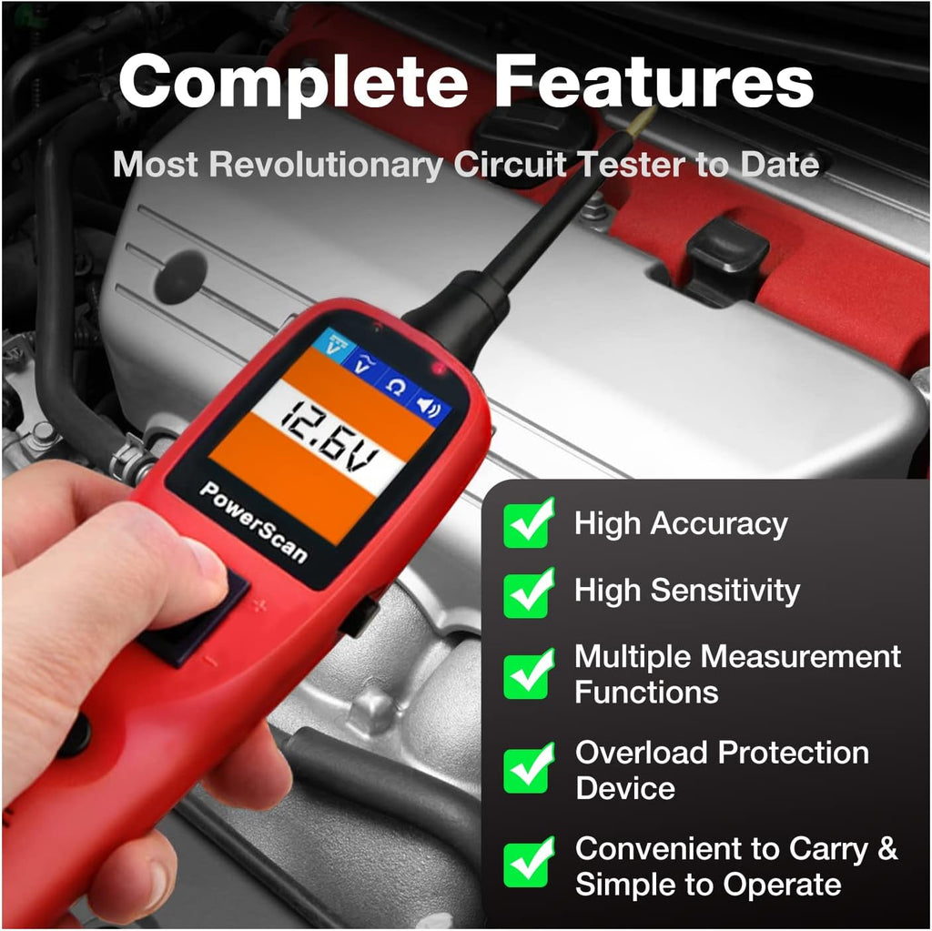 Circuit Tester with 20ft Cable, Built-In Circuit Breaker U43539