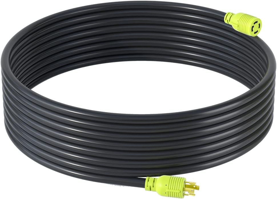 4 Prong 30 Amp Generator Extension Cord, NEMA L14-30P/L14-30R, 10 Gauge SJTW, Twist Lock Plug, 125/250V, 7500W (40FT) A195