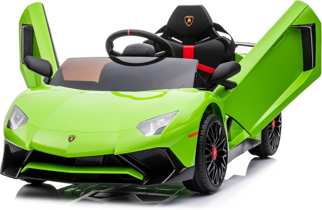 12V Licensed Lamborghini Aventador Battery Powered Sports Car Toy - Black D523