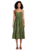 Sleeveless Tiered Dress with Spaghetti Straps F425