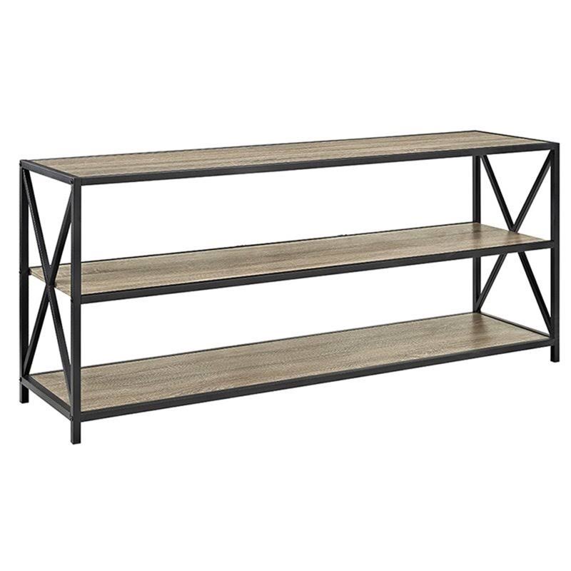 2 Shelf Wide Bookcase in Driftwood O848909