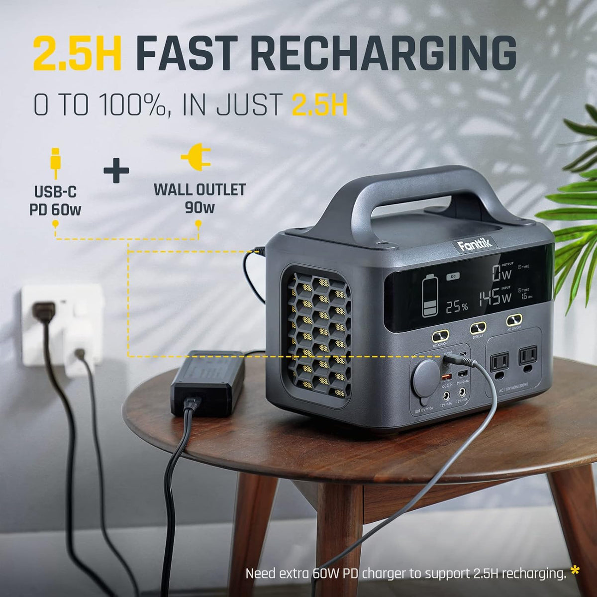 Portable Power Station 299Wh Lithium Battery with 2 AC Outlets T289902