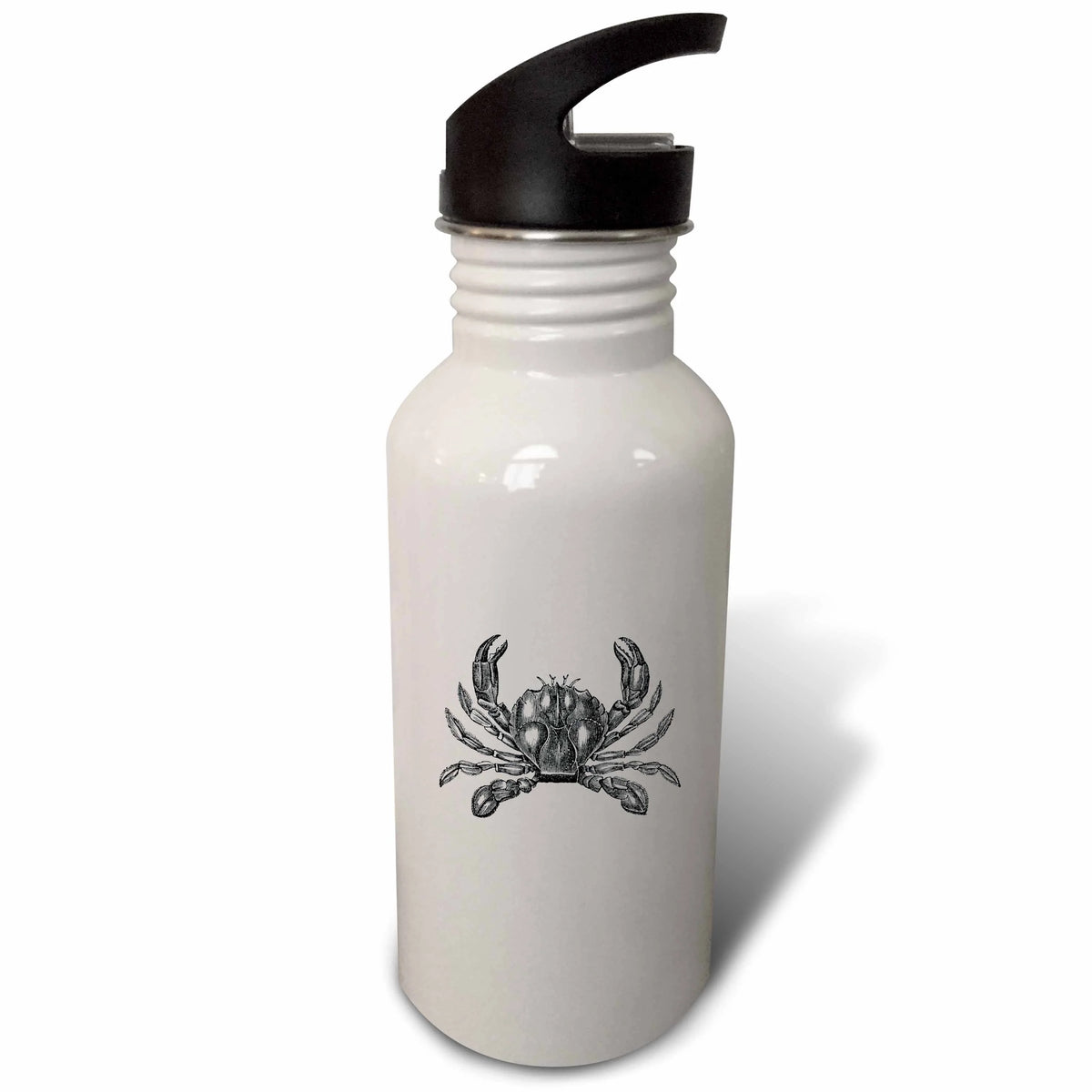 Black and White Crab Illustration 21 oz Sports Water Bottle L3012