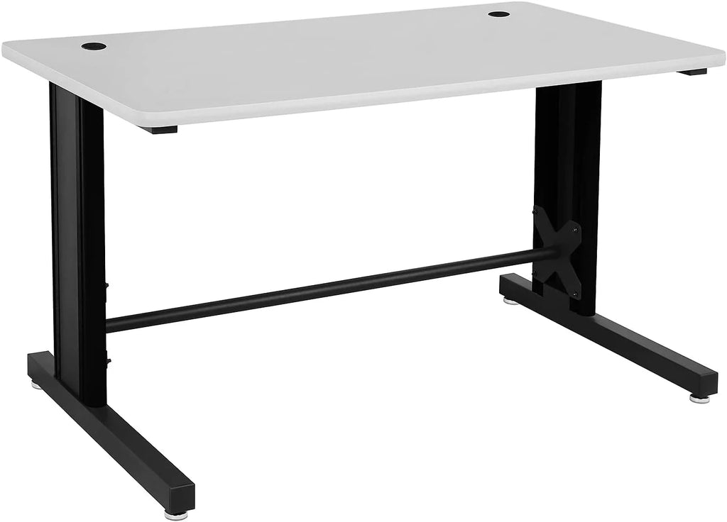 25" X 58" Black Frame Grey Top Computer Desk C736921