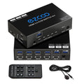 4-Port USB 3.0 KVM Switch HDMI 4K 60Hz with USB Peripheral Hub and IR Remote Q778657