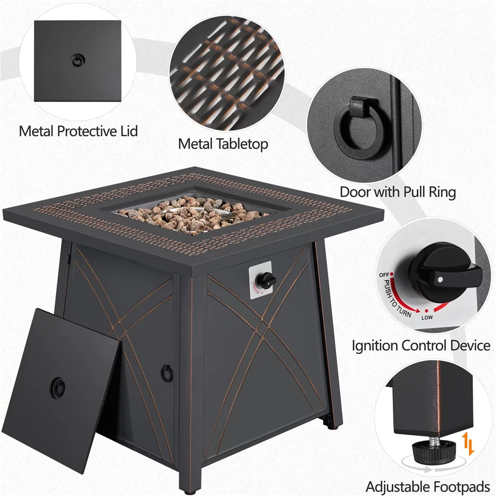 Copper Propane Fire Pit Table A5932