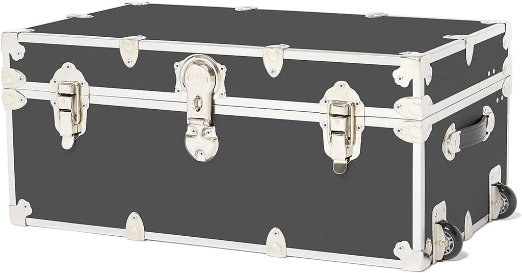 Large Storage Trunk with Mounted Wheels 32x18x14 Slate F158