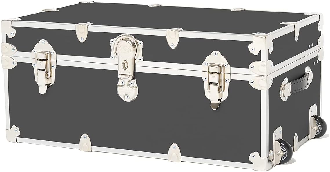 Large Storage Trunk with Mounted Wheels 32x18x14 Slate F158