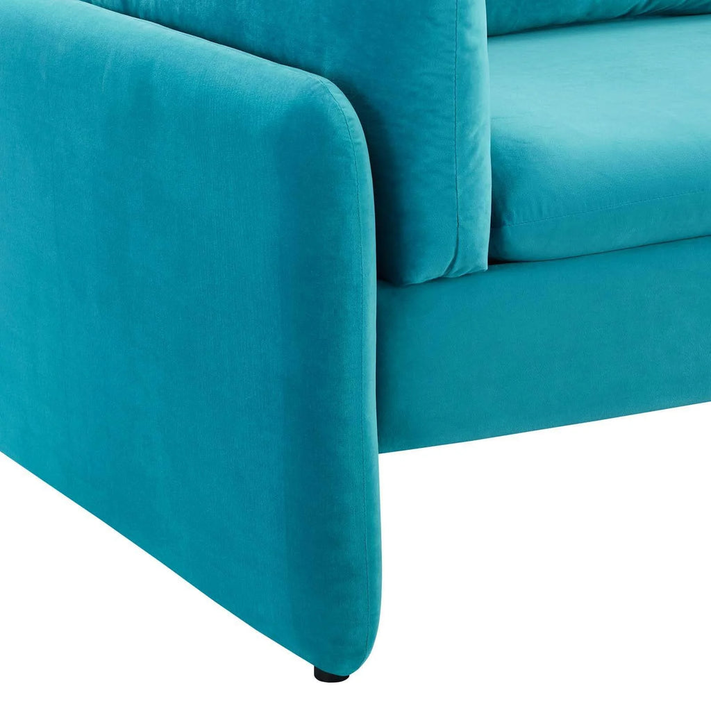 Blue Performance Velvet Sofa Y1141