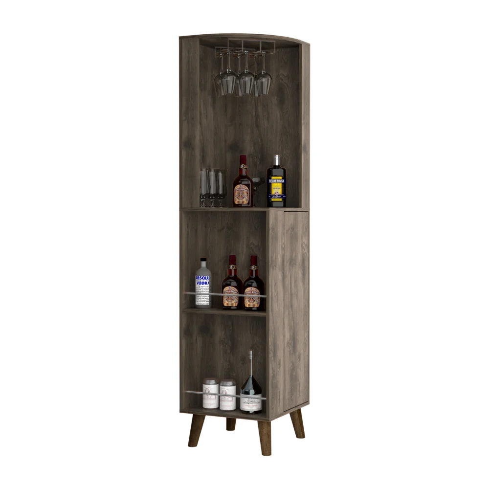 Dark Brown Corner Bar Cabinet T463147