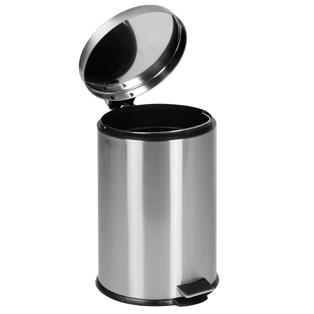 Round Stainless Steel Soft Close Step Trash Can 5.3 Gallons J76867