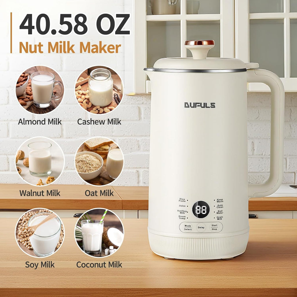 8 in 1 Nut Milk Maker, 40.58oz Soy Milk Maker with 10 Blades N23088