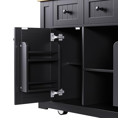 53" Kitchen Cart Island on Wheels with Power Outlet C683572