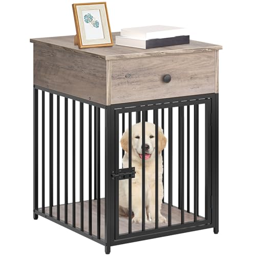 Wooden Dog Crate Furniture with Drawer F214