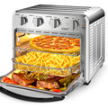 16QT Air Fryer Oven, 4 Slice Toaster Convection Air Fryer, Silver I4767