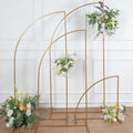 Gold Metal Half Moon Arch Backdrop Stand Set Of 4 E9761