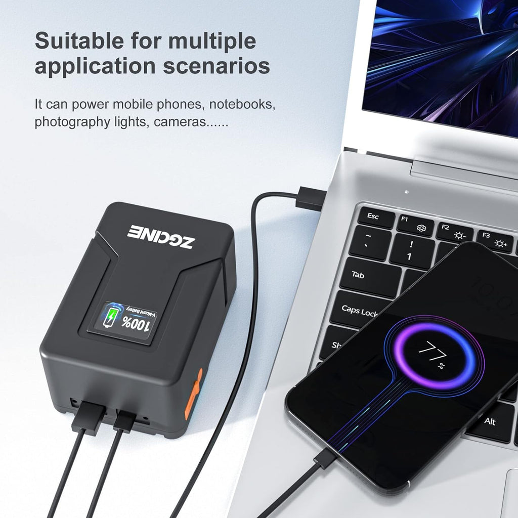 99Wh 14.8V V-Mount Battery with D-TAP USB-C USB-A Output A293