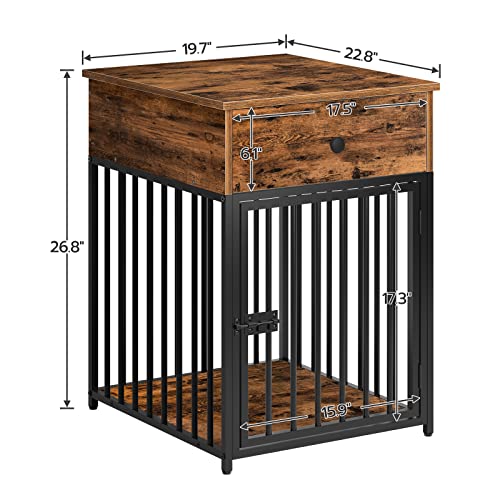 Wooden Dog Crate Furniture with Drawer F214