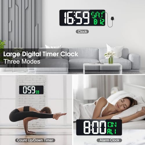17 Inch Digital Wall Clock with Remote M11002