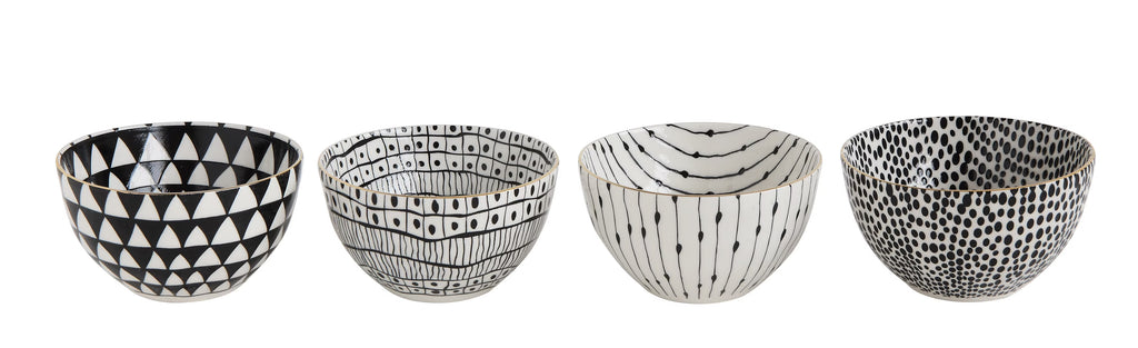 White & Black Bowls (Set of 4) Y1644