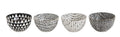 White & Black Bowls (Set of 4) Y1644