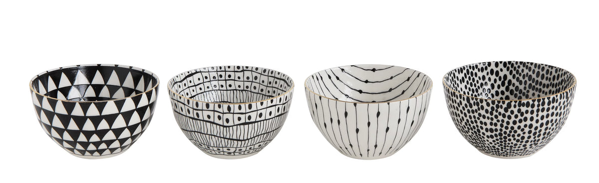 White & Black Bowls (Set of 4) Y1644