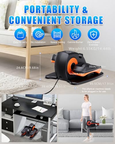 Under Desk Elliptical Machine with Remote Control J958