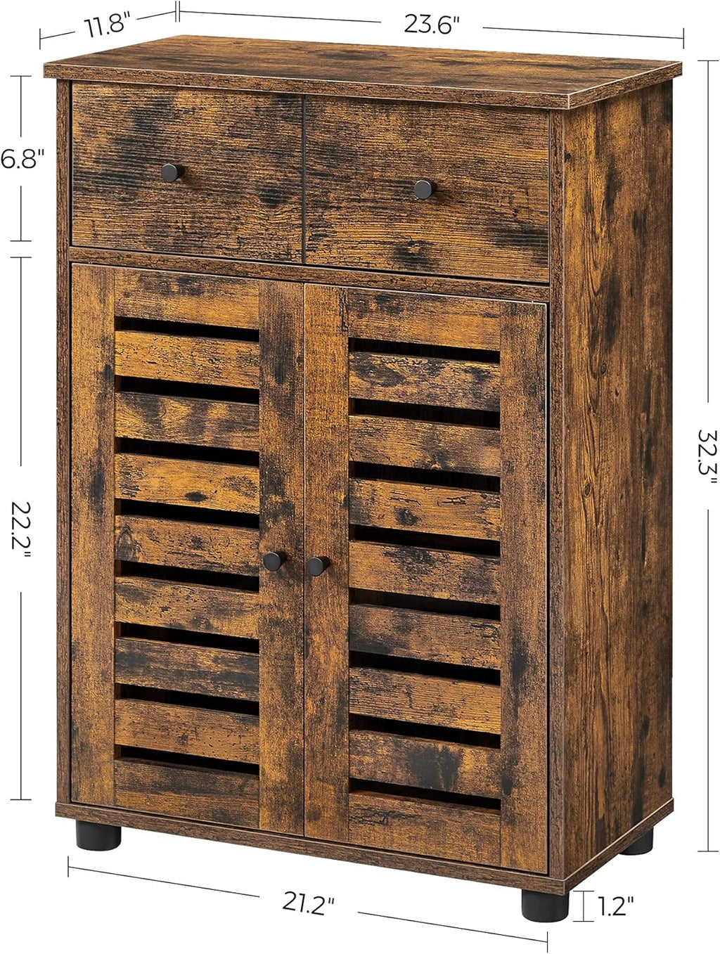 Bathroom Storage Floor Cabinet with 2 Louvered Doors Drawer N286361