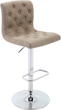 Tufted Swivel Bar Stool with Back, Fabric Upholstered Armless Bar Chair V352
