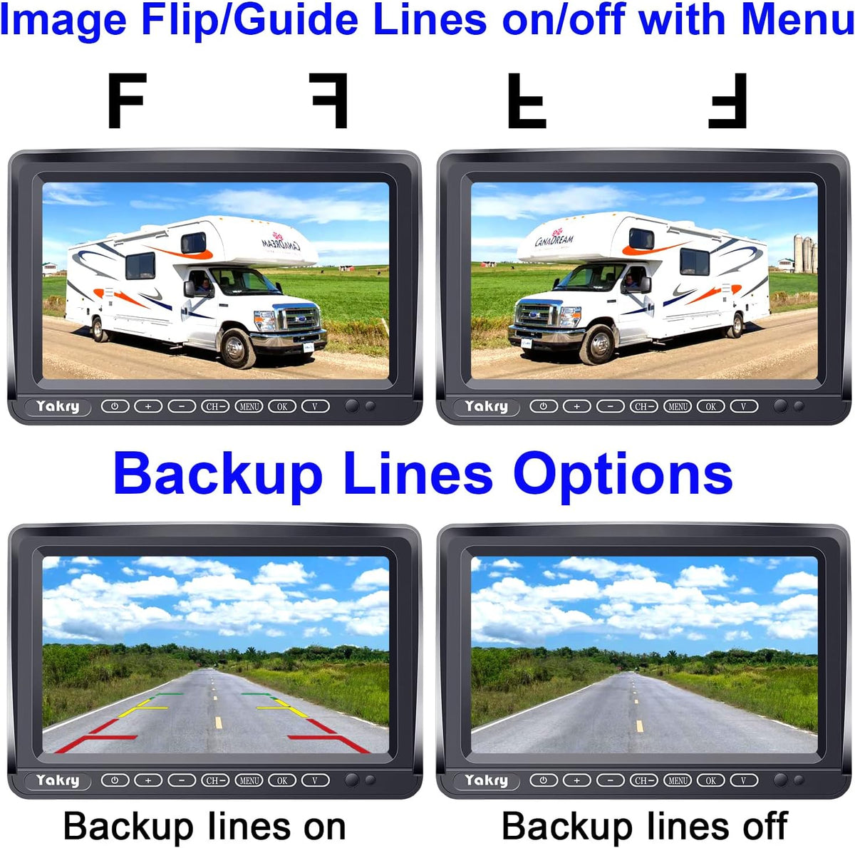Wireless HD 1080P Backup Camera with 7 Inch Touch Key DVR Monitor M336